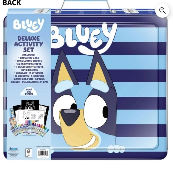 Bluey Deluxe Activity Art Set with Metal Carrying Case Boys and Girls 200+ pcs - Picture 3 of 10
